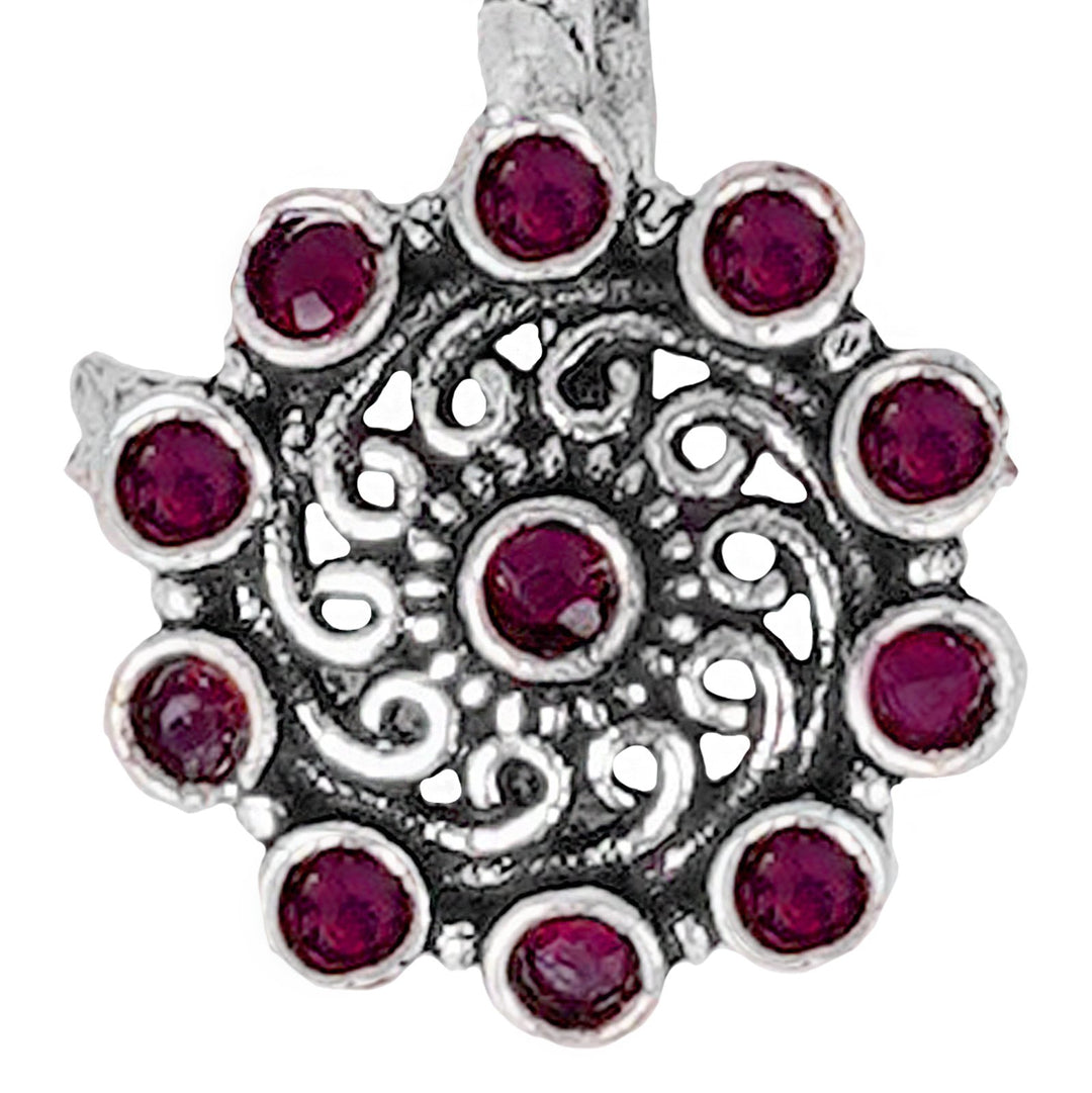 Teejh Soumya Red Stone Nose Pin