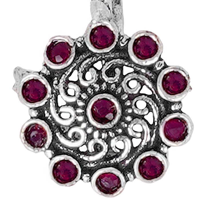 Teejh Soumya Red Stone Nose Pin
