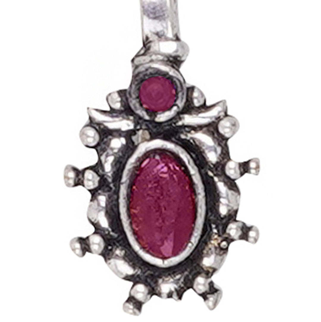Teejh Parthavi Red Stone Nose Pin