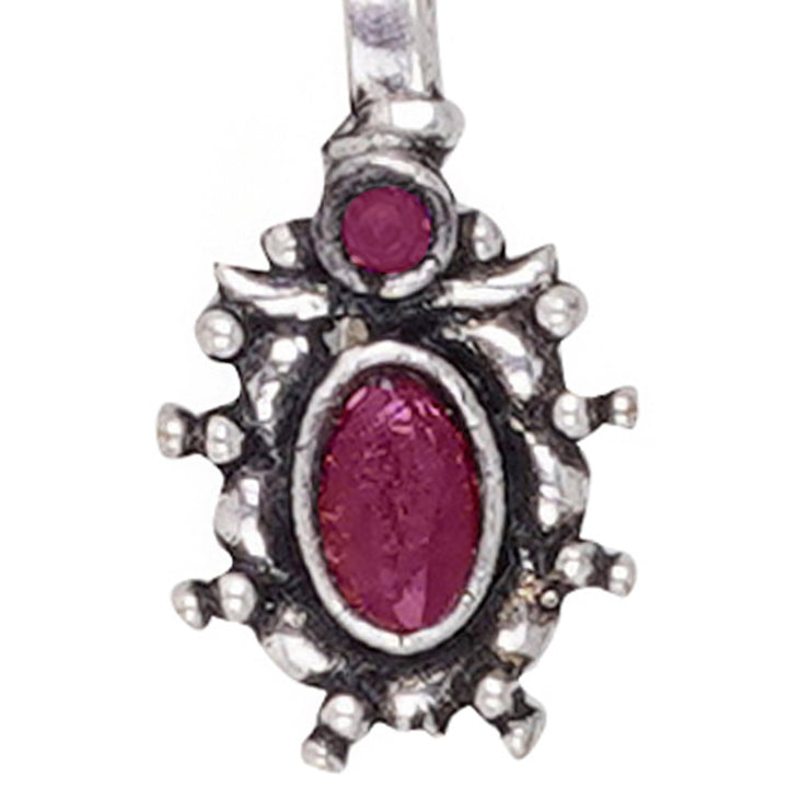 Teejh Parthavi Red Stone Nose Pin