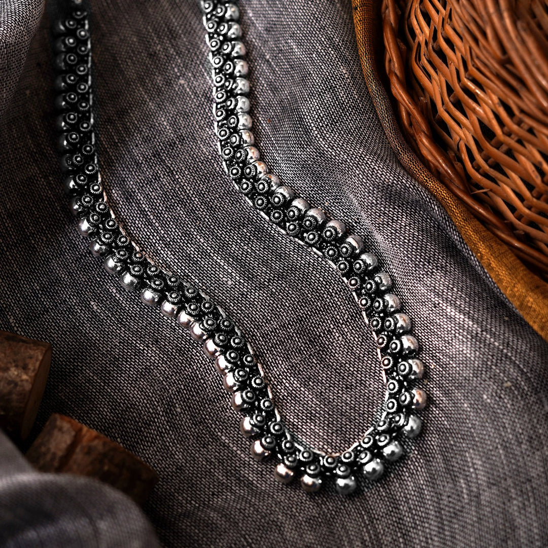 Teejh Anwita Long Ethnic Silver Oxidised Necklace