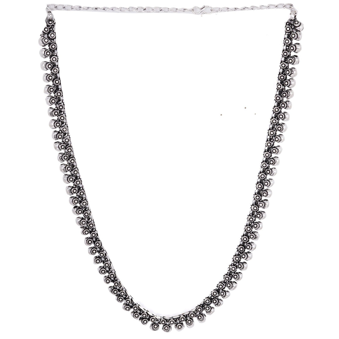 Teejh Anwita Long Ethnic Silver Oxidised Necklace