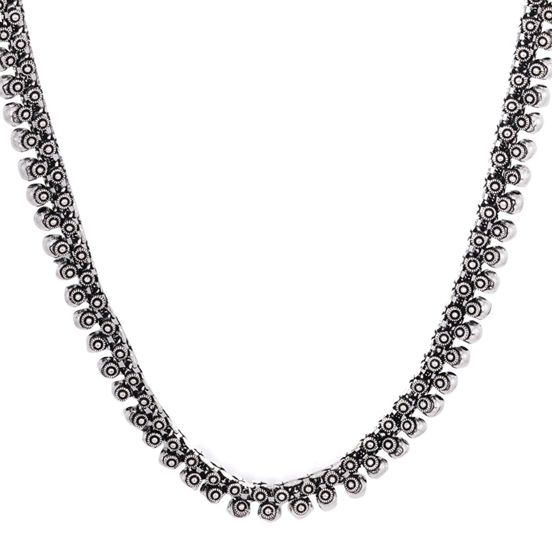 Teejh Anwita Long Ethnic Silver Oxidised Necklace