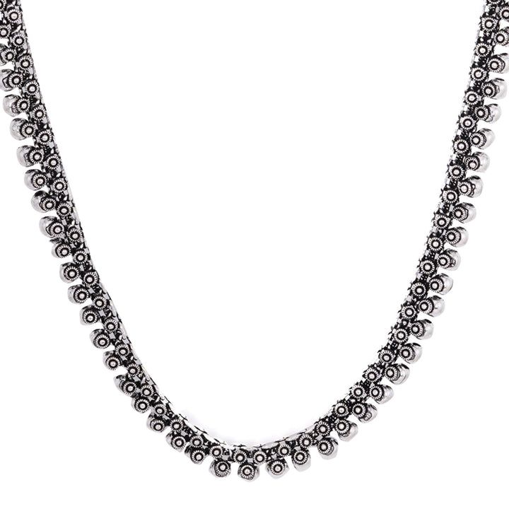 Teejh Anwita Long Ethnic Silver Oxidised Necklace