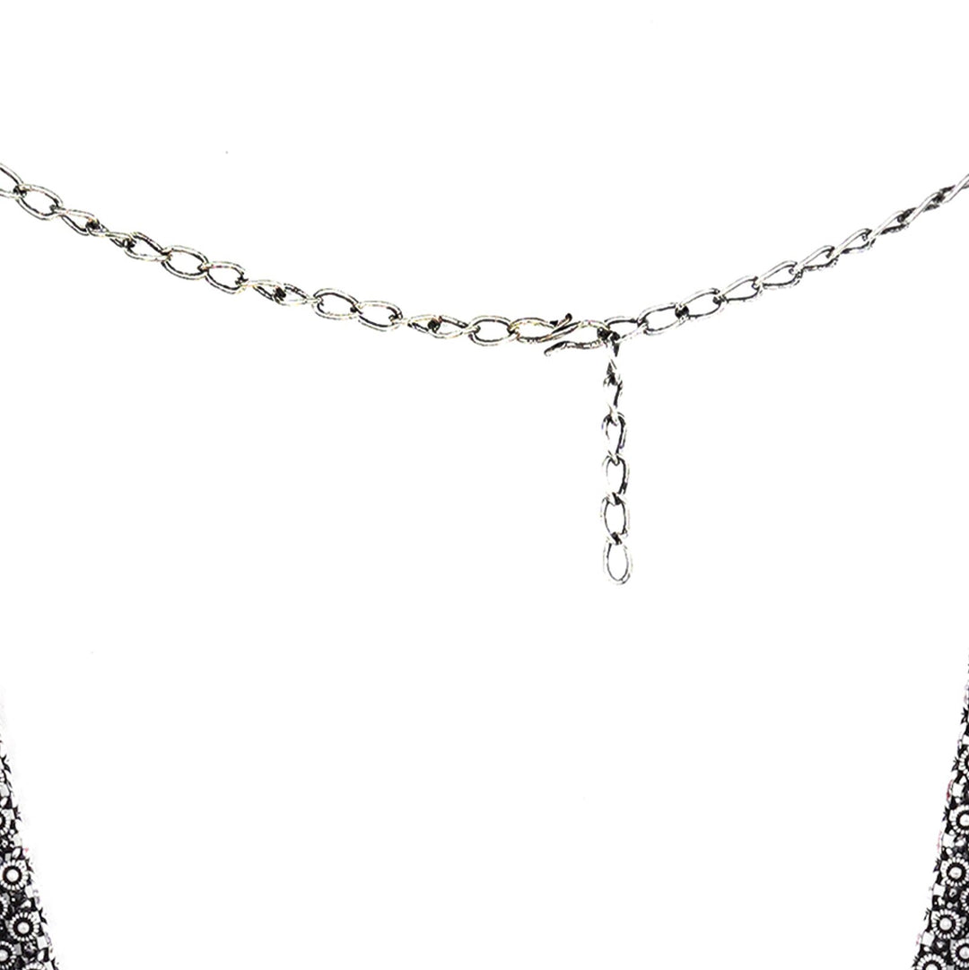 Teejh Anwita Long Ethnic Silver Oxidised Necklace