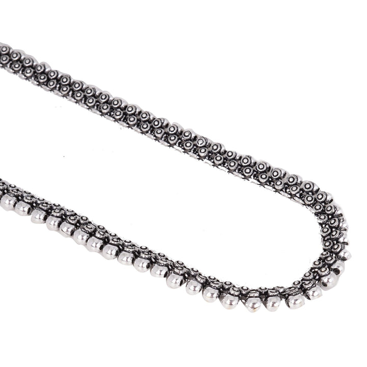 Teejh Anwita Long Ethnic Silver Oxidised Necklace