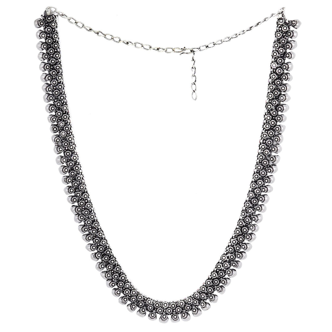 Teejh Aanshi Long Ethnic Silver Oxidised Necklace