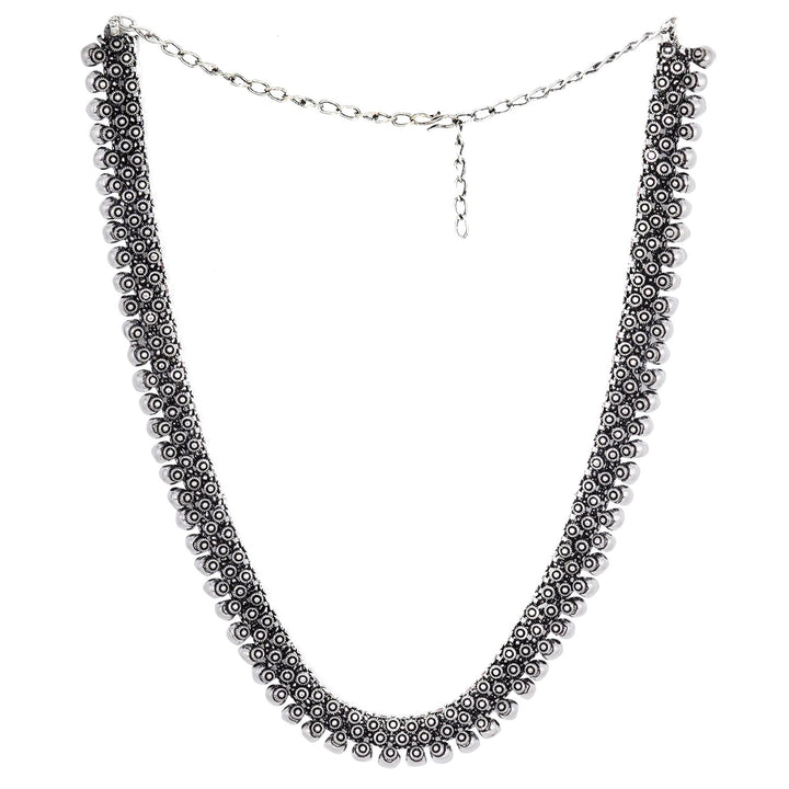 Teejh Aanshi Long Ethnic Silver Oxidised Necklace