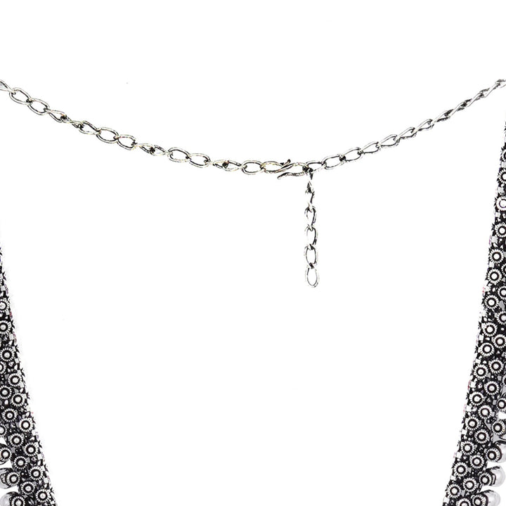 Teejh Aanshi Long Ethnic Silver Oxidised Necklace