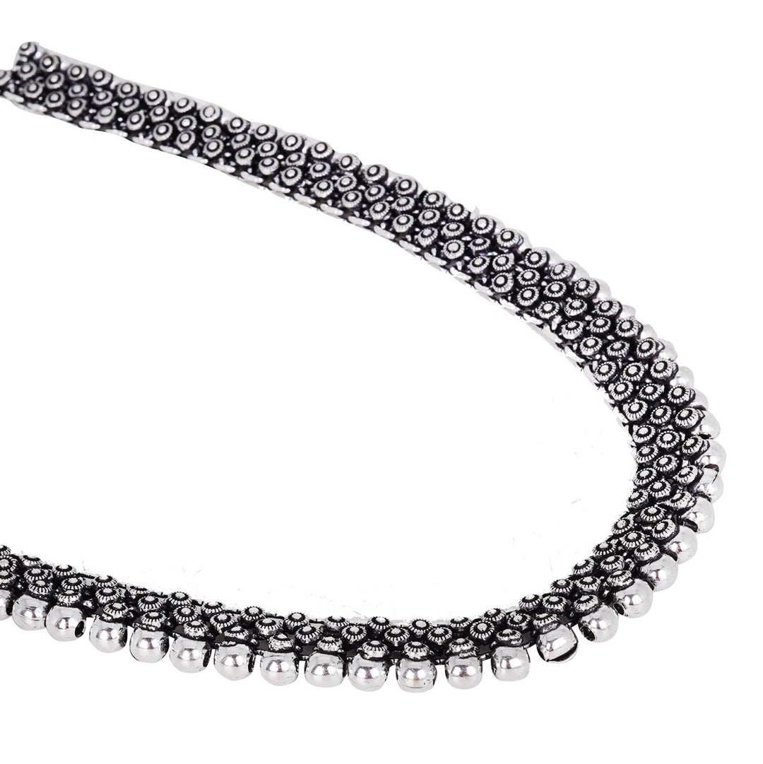 Teejh Aanshi Long Ethnic Silver Oxidised Necklace