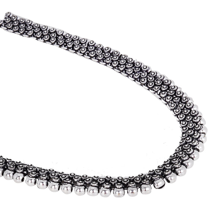 Teejh Aanshi Long Ethnic Silver Oxidised Necklace