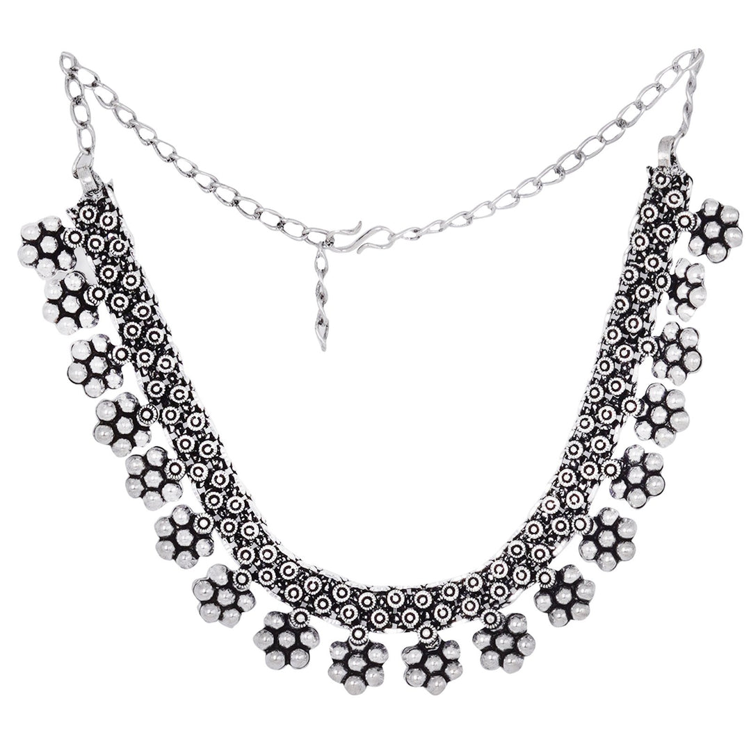 Teejh Praanvi Ethnic Silver Oxidised Choker Necklace