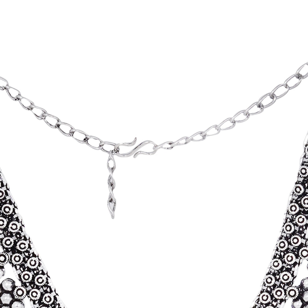 Teejh Praanvi Ethnic Silver Oxidised Choker Necklace