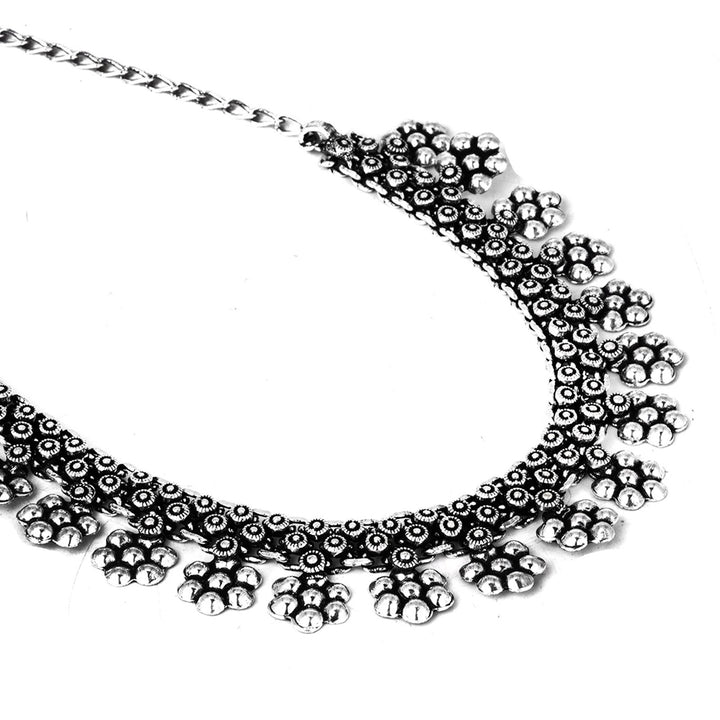 Teejh Praanvi Ethnic Silver Oxidised Choker Necklace