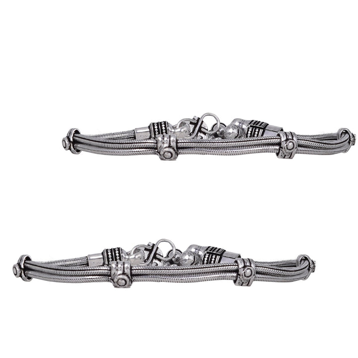 Teejh Chirasvi Ethnic Silver Oxidised Anklets