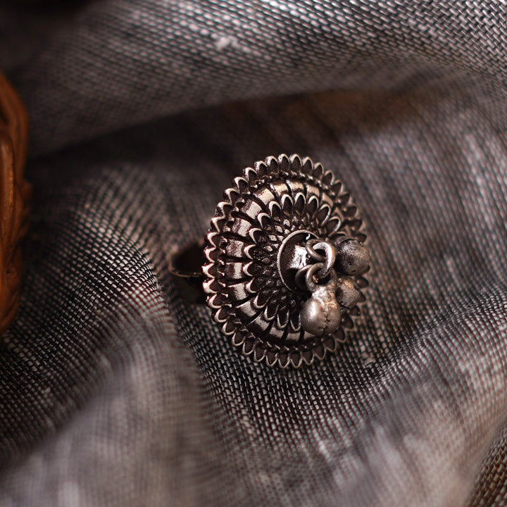 Teejh Loukya Ethnic Silver Oxidised Teejh Ring
