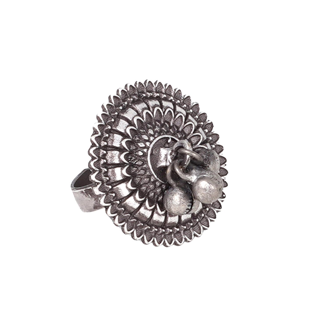 Teejh Loukya Ethnic Silver Oxidised Teejh Ring