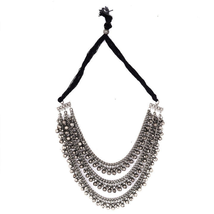 Teejh Mauli Ethnic Silver Oxidised Layered Necklace