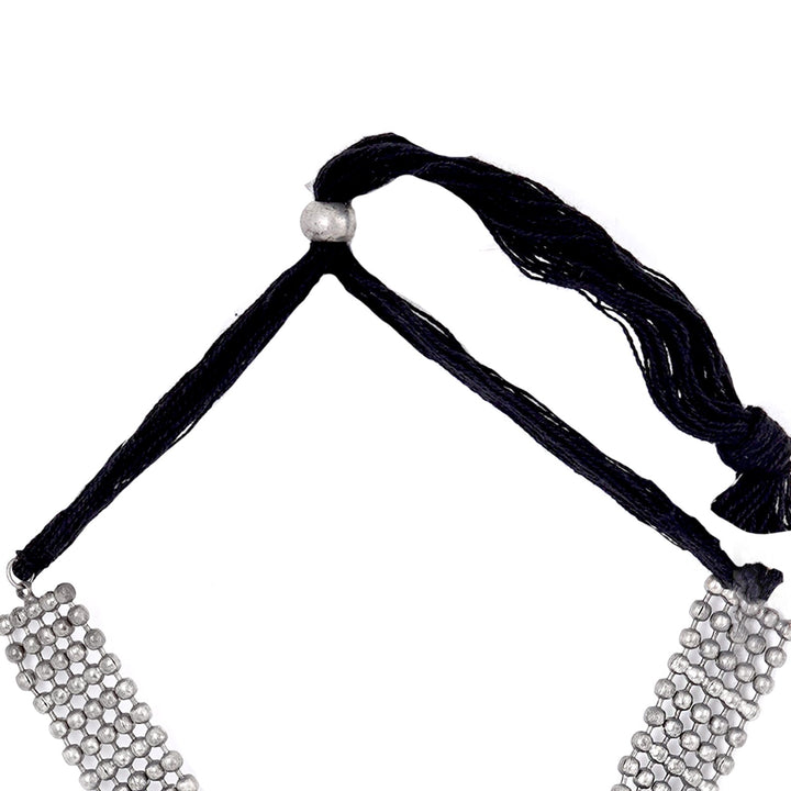 Teejh Kiva Ethnic Silver Oxidised Ghungroo Necklace Set