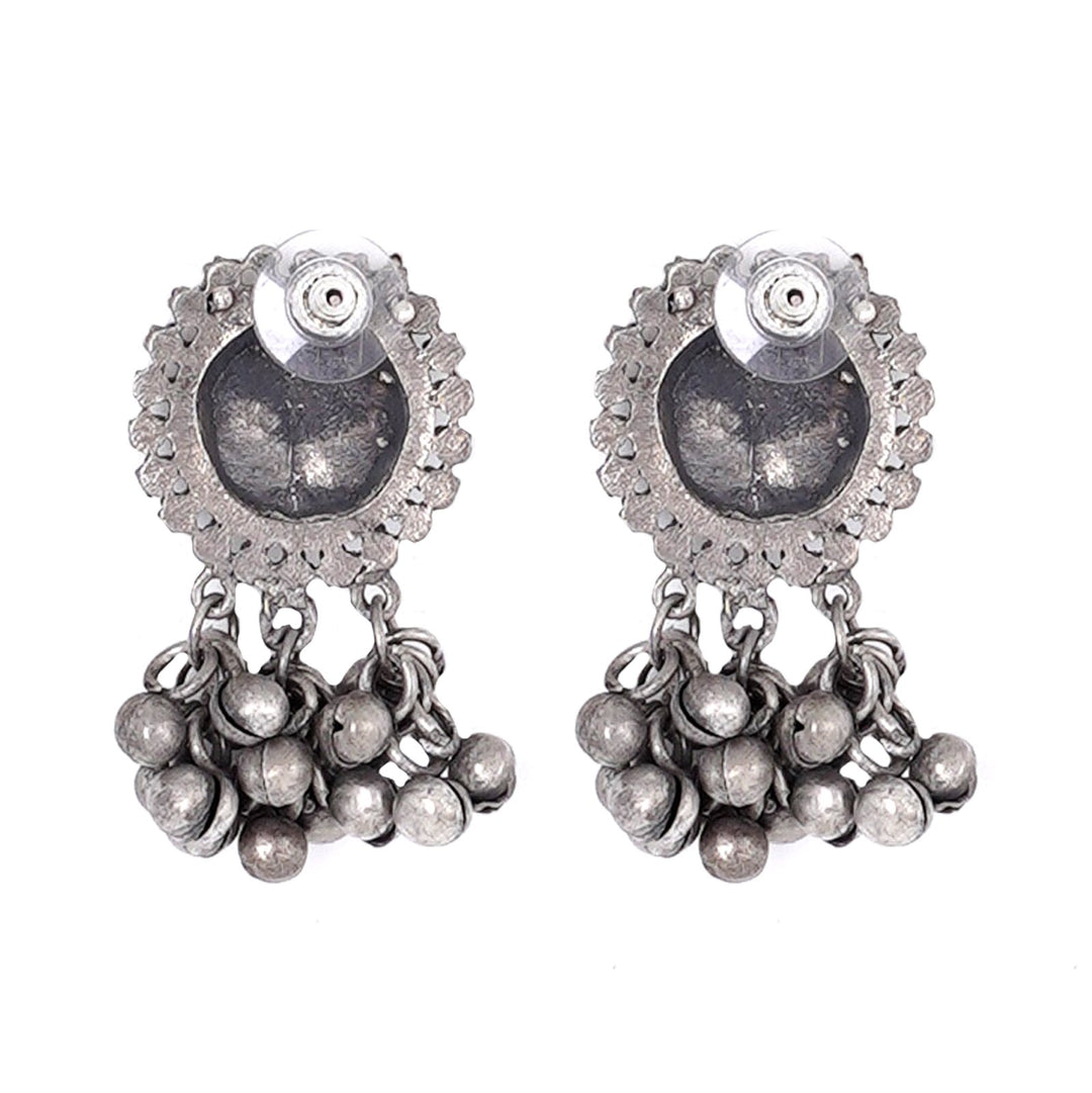 Teejh Kiva Ethnic Silver Oxidised Ghungroo Necklace Set