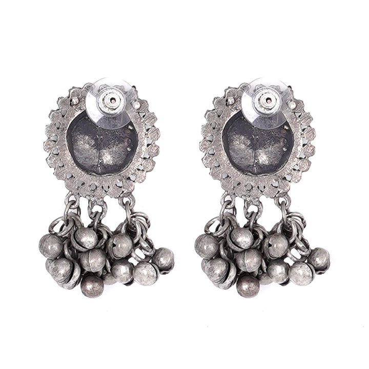 Teejh Kiva Ethnic Silver Oxidised Ghungroo Necklace Set