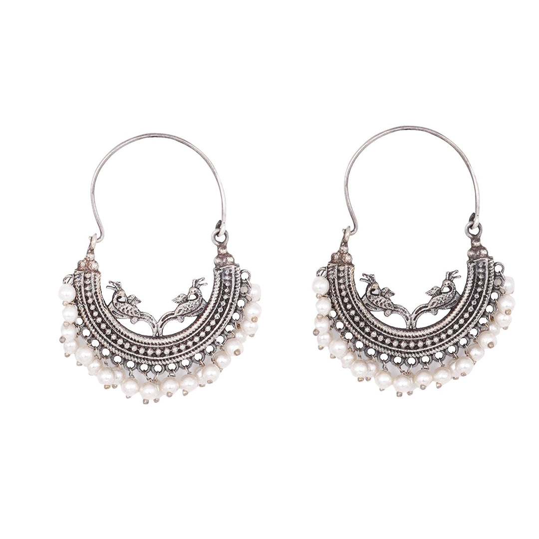 Teejh Sumeda Ethnic Silver Oxidised Hoop EarTeejh Ring
