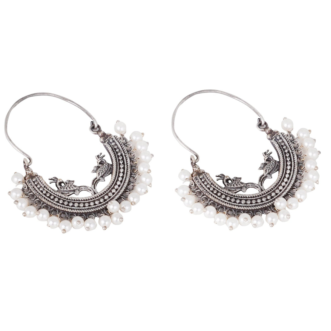Teejh Sumeda Ethnic Silver Oxidised Hoop EarTeejh Ring
