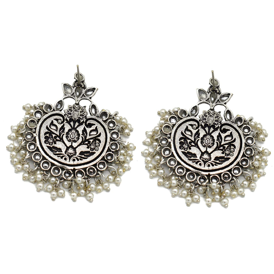 Dual tone Pearl Chandbali Earrings - Joker & Witch