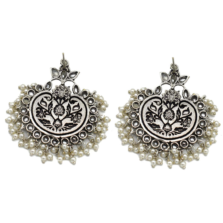 Dual tone Pearl Chandbali Earrings - Joker & Witch