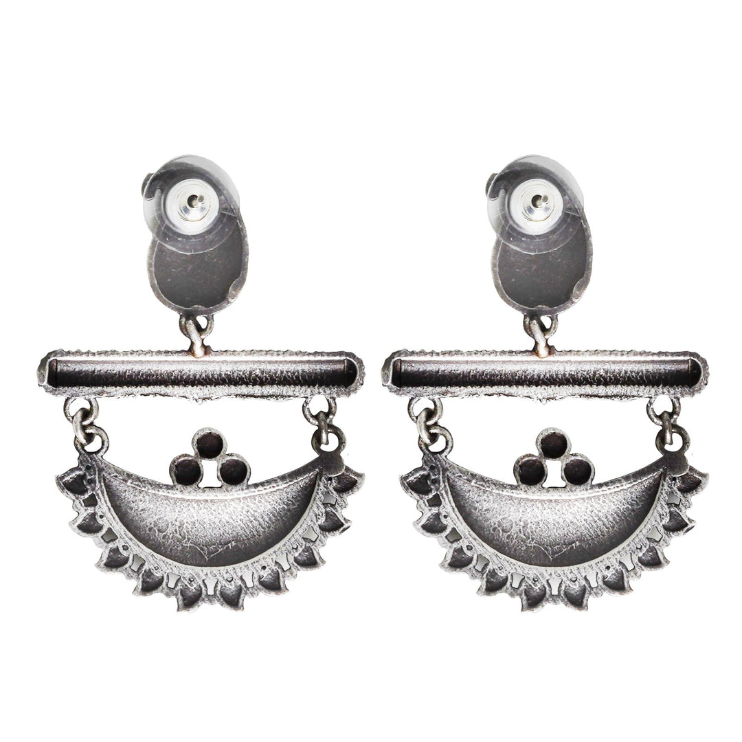 Teejh Anushka Half Moon Silver Oxidised Earrings