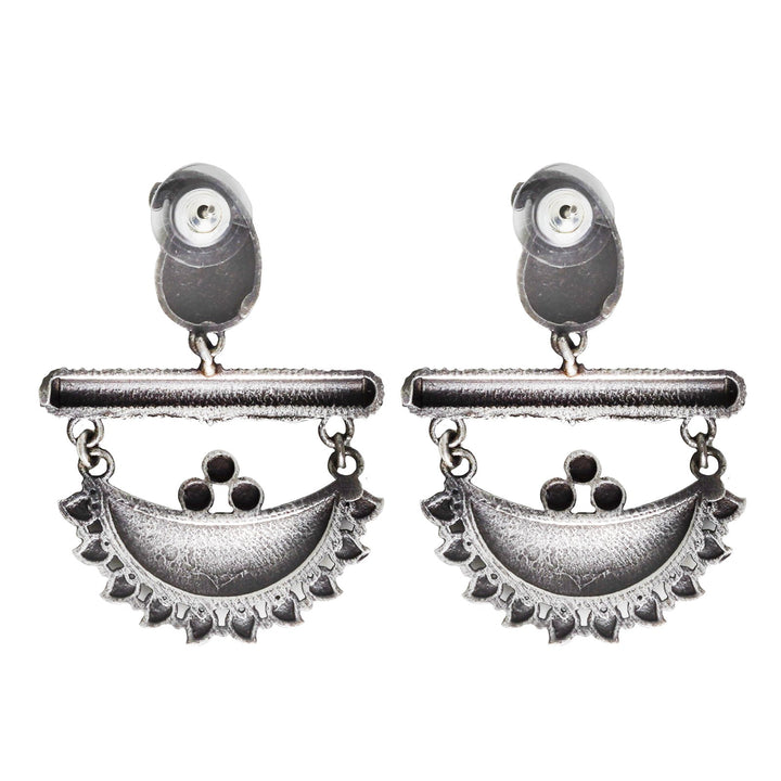 Teejh Anushka Half Moon Silver Oxidised Earrings