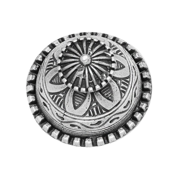 Teejh Sanchi Stupa Silver Oxidised Ring