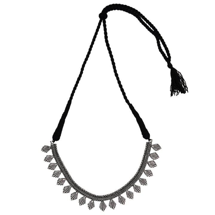 Teejh Aaloka Silver Oxidised  Choker Necklace Set