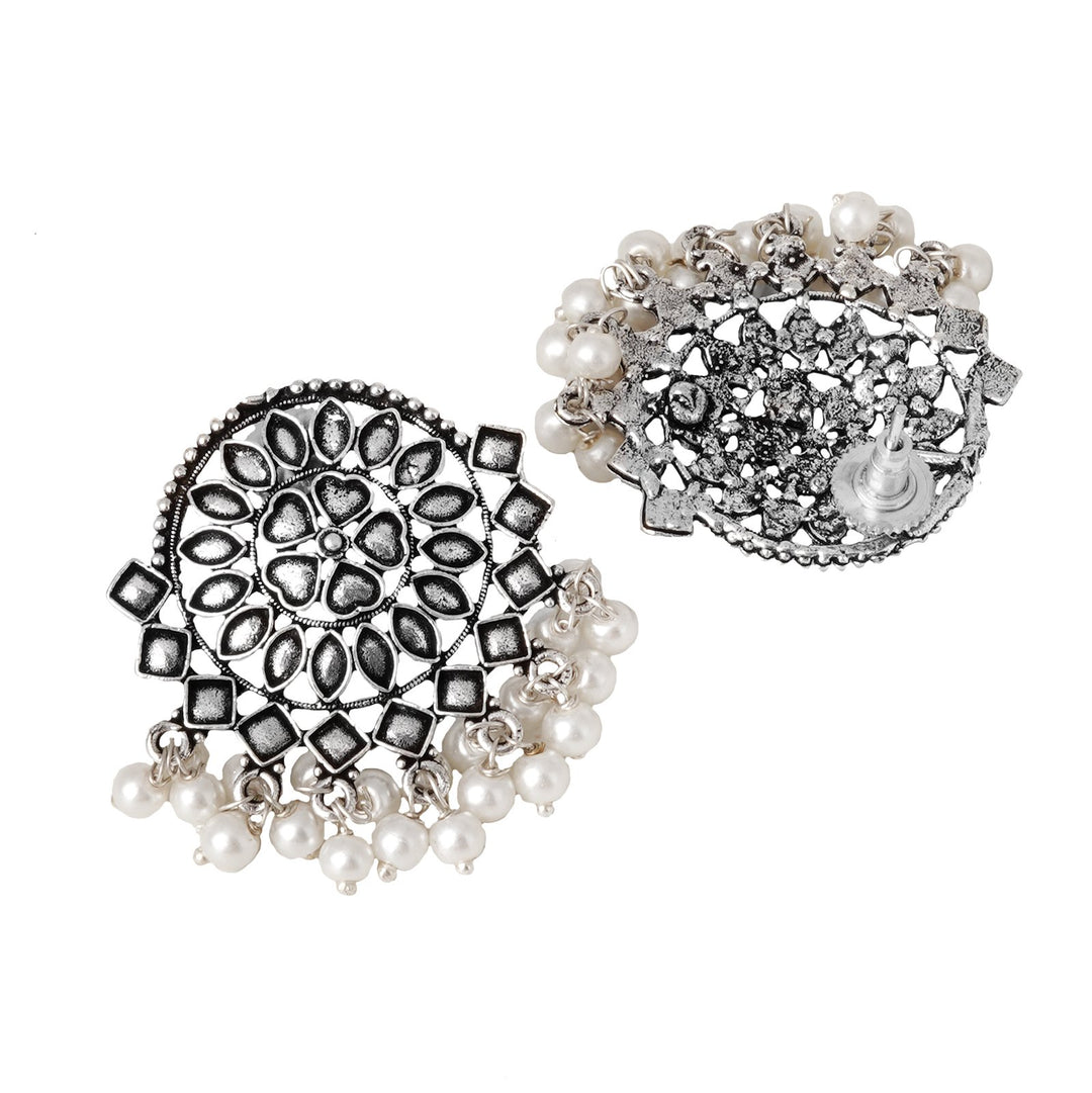 Teejh Laasya Silver Oxidised Necklace Set