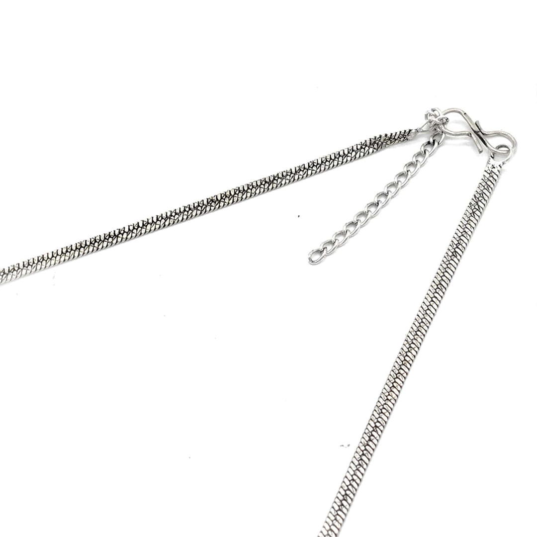 Ekladh Green Stone Silver Pearl Necklace Set - Joker & Witch