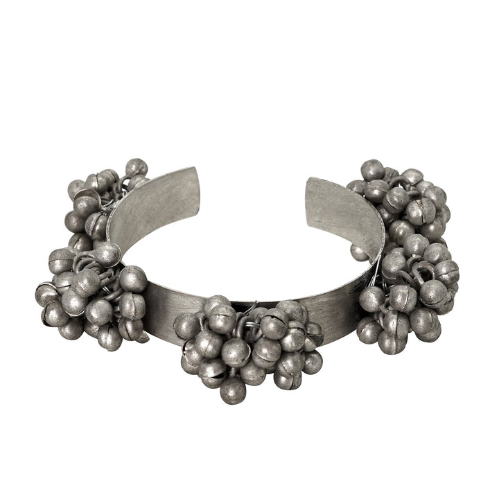 Teejh Chandhini Silver Oxidised Ghungroo Bracelet