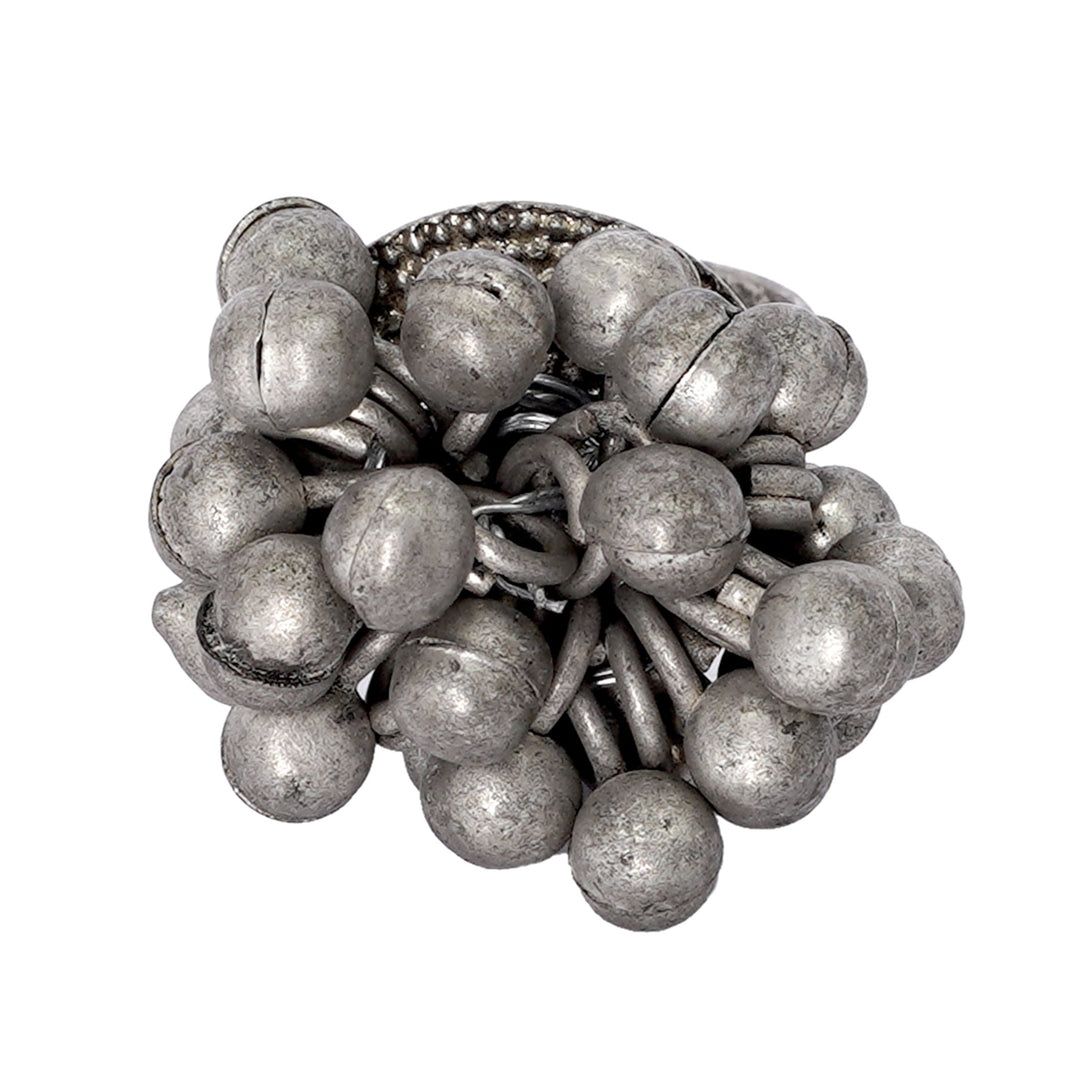 Teejh Selvi Ghungroo Silver Oxidised Ring