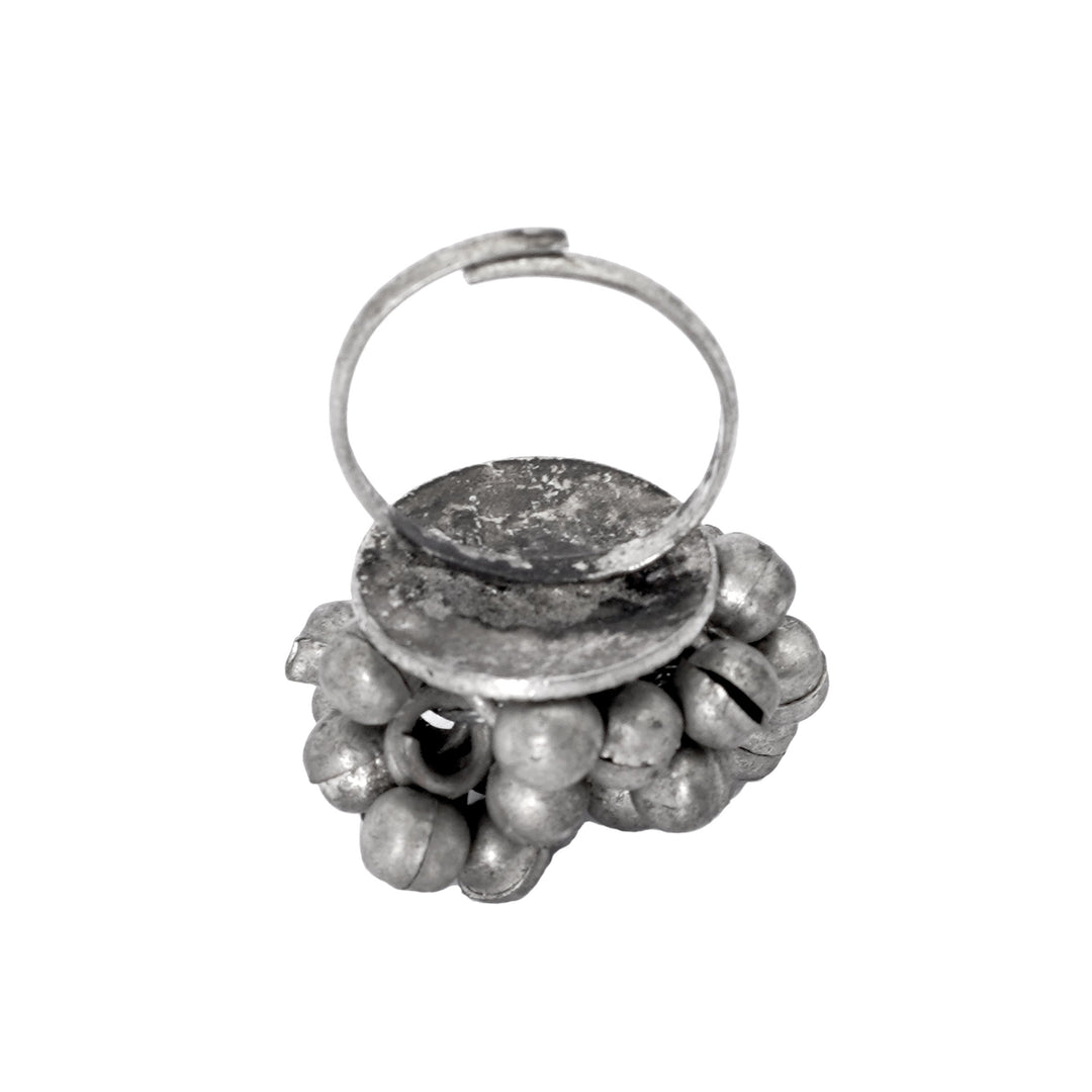 Teejh Selvi Ghungroo Silver Oxidised Ring