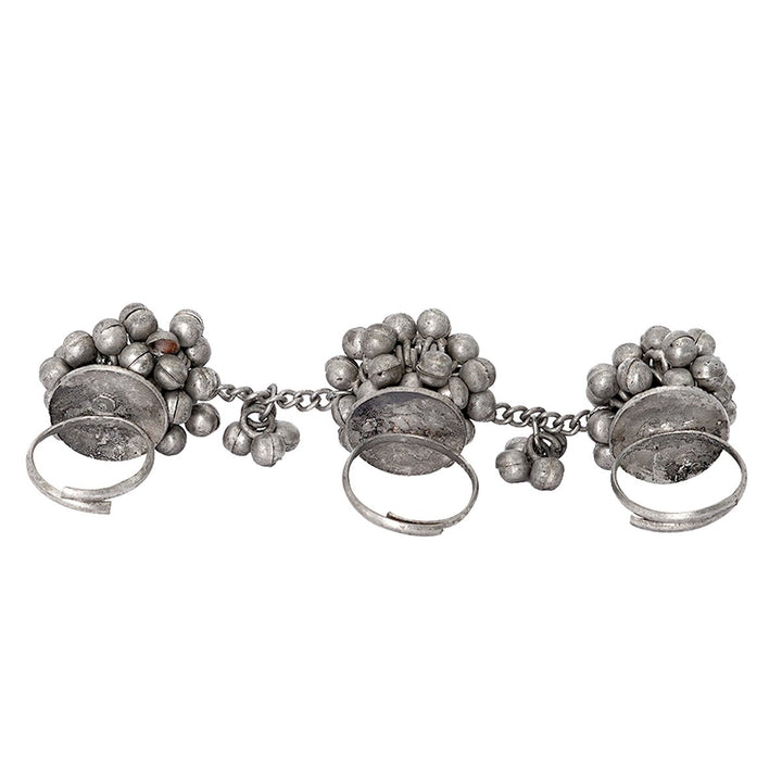 Teejh Chasmum Ghungroo Silver Oxidised Ghungroo Ring