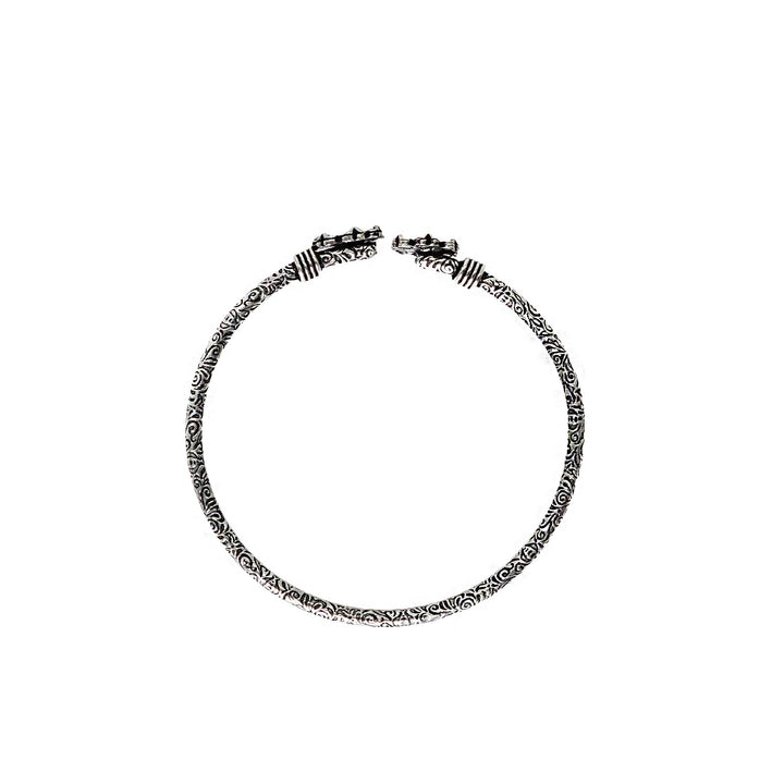 Teejh Aastha Silver Oxidised Floral Bracelet