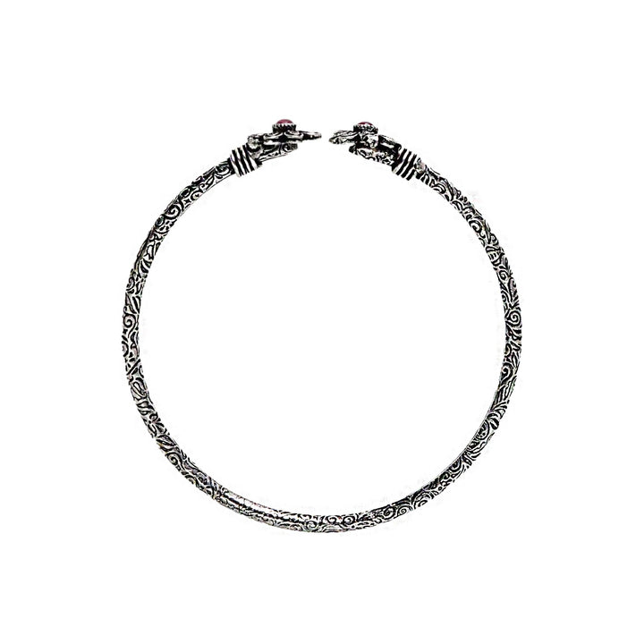 Teejh Saroj Silver Oxidised Floral Bracelet