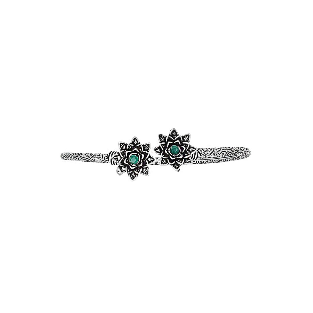 Teejh Sunita Silver Oxidised Floral Bracelet