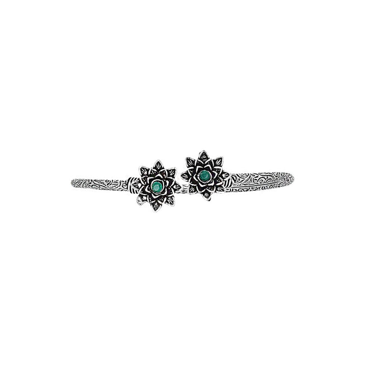 Teejh Sunita Silver Oxidised Floral Bracelet