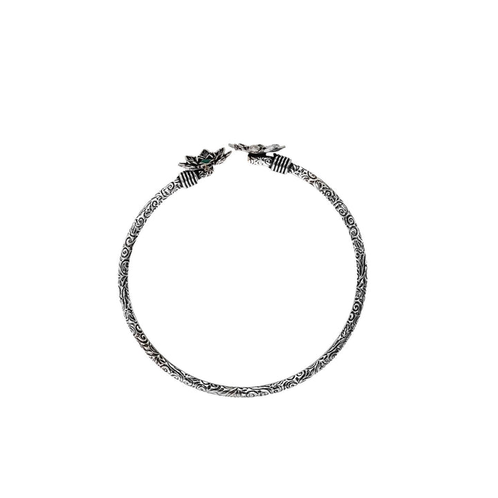 Teejh Sunita Silver Oxidised Floral Bracelet