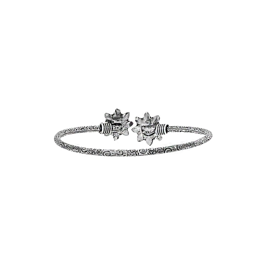 Teejh Sunita Silver Oxidised Floral Bracelet