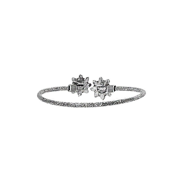 Teejh Sunita Silver Oxidised Floral Bracelet