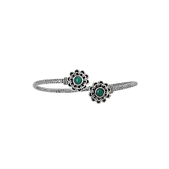 Teejh Chanralatha Silver Oxidised Floral Bracelet