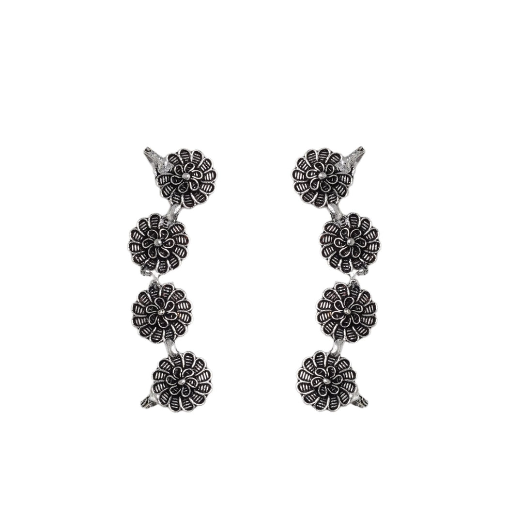 Teejh Rashtri Silver Oxidised Earcuffs