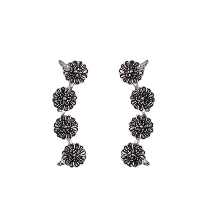 Teejh Rashtri Silver Oxidised Earcuffs
