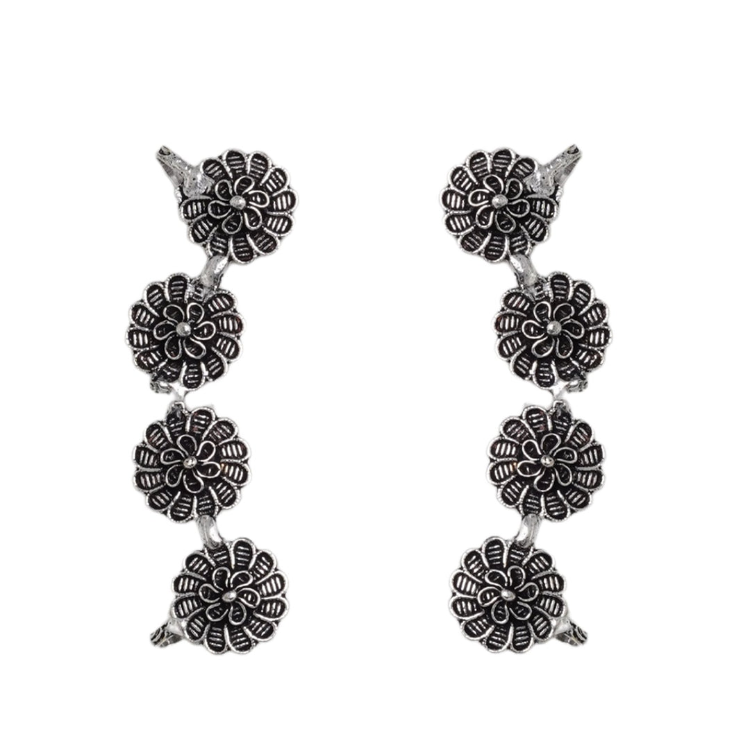 Teejh Rashtri Silver Oxidised Earcuffs